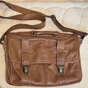 Roots Leather Messenger Bag